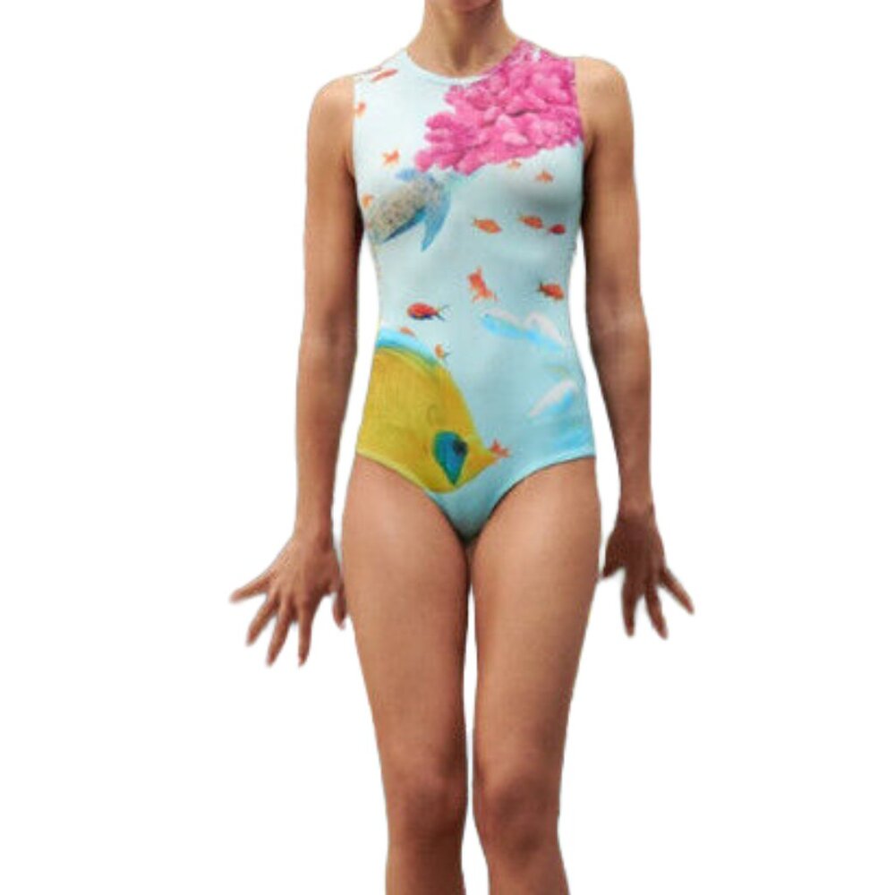 Zara Ocean Print Bodysuit (Large)